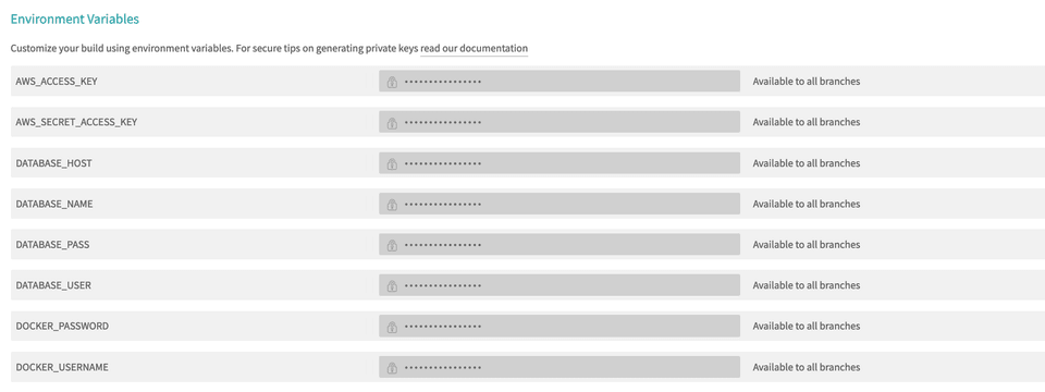 Travis Envrionment Variables